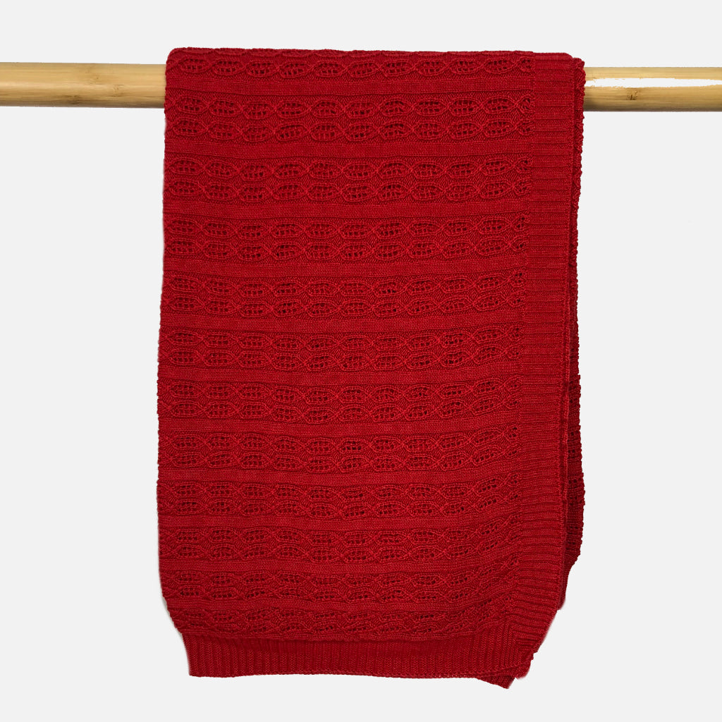 rote Babydecke aus Baumwolle von Wedoble - Strickmuster 