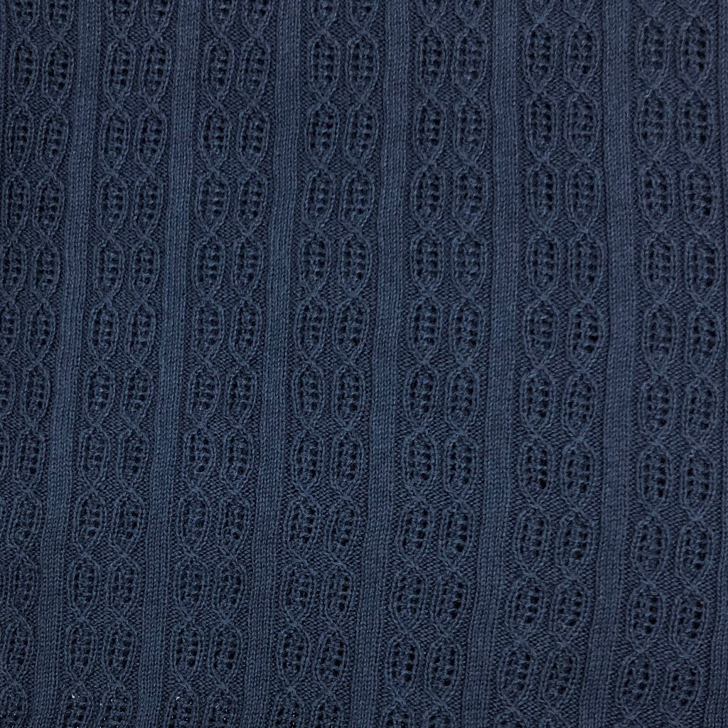 dunkelblaue Baby Strickdecke von Wedoble aus Baumwolle